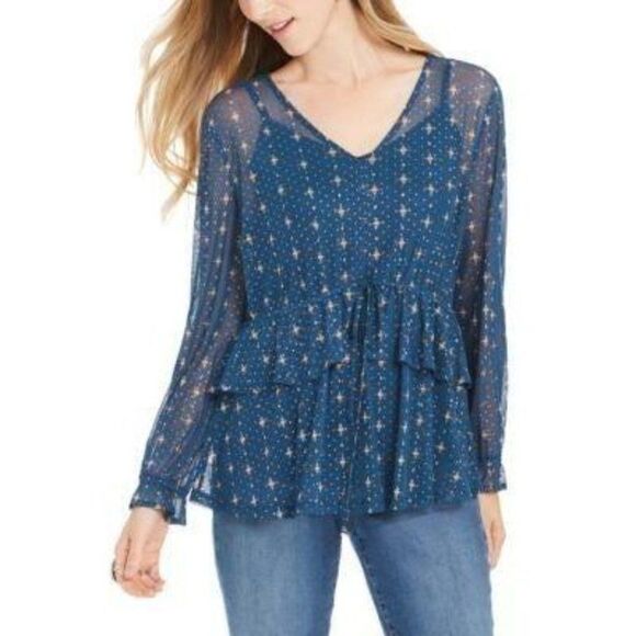 Size XL Style & Co Printed Mesh Top - Picture 1 of 1